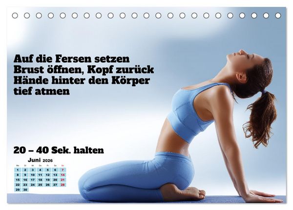 Produktbild: Yoga Kalender - &Uuml;bungen und Meditation f&uuml;r jeden Monat (Tischkalender 2026 DIN A5 quer), CALVENDO Monatskalender