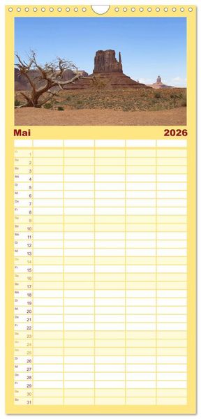 Produktbild: Familienplaner 2026 - Discover the West mit 5 Spalten (Wandkalender, 21 x 45 cm) CALVENDO