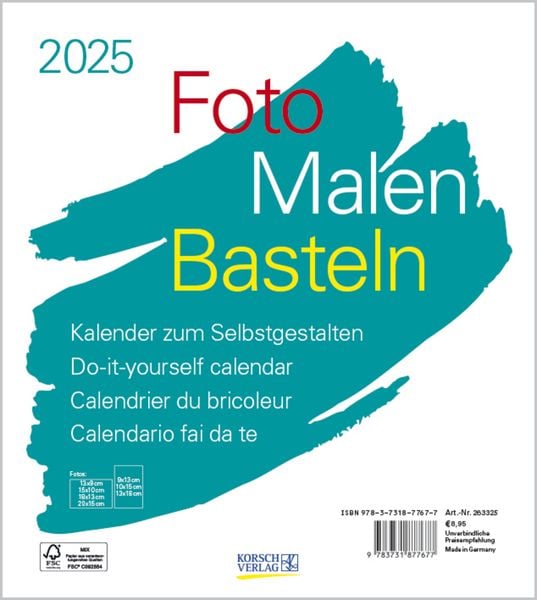 Foto-Malen-Basteln Bastelkalender weiß 2025