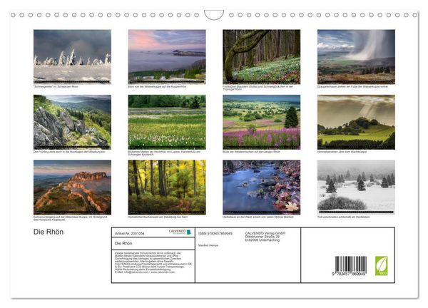 Produktbild: Die Rh&ouml;n (Wandkalender 2026 DIN A3 quer), CALVENDO Monatskalender