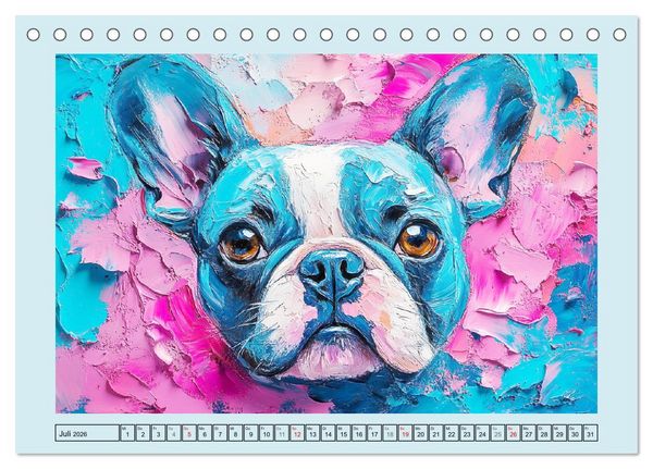 Produktbild: Hunde Paintings. Moderne Portraits in &Ouml;loptik (Tischkalender 2026 DIN A5 quer), CALVENDO Monatskalender