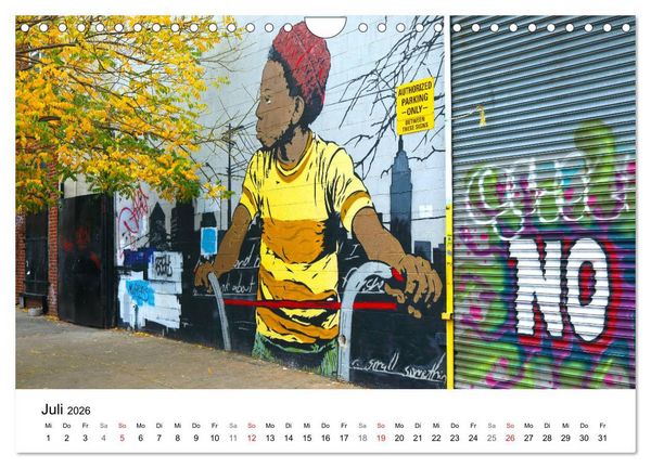 Produktbild: Brooklyn Street Art (Wandkalender 2026 DIN A4 quer), CALVENDO Monatskalender