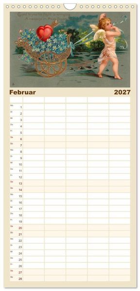 Produktbild: Familienplaner 2027 - Liebesboten mit 5 Spalten (Wandkalender, 21 x 45 cm) CALVENDO