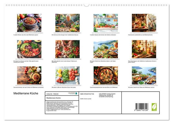 Produktbild: Mediterrane K&uuml;che (hochwertiger Premium Wandkalender 2026 DIN A2 quer), Kunstdruck in Hochglanz