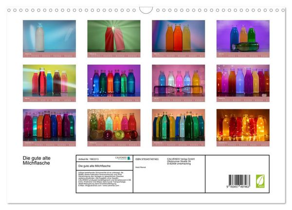 Produktbild: Die gute alte Milchflasche (Wandkalender 2026 DIN A3 quer), CALVENDO Monatskalender