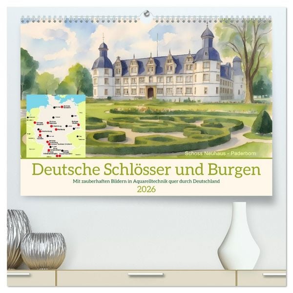 Deutsche Schlösser und Burgen (hochwertiger Premium Wandkalender 2026 DIN A2 quer), Kunstdruck in Hochglanz