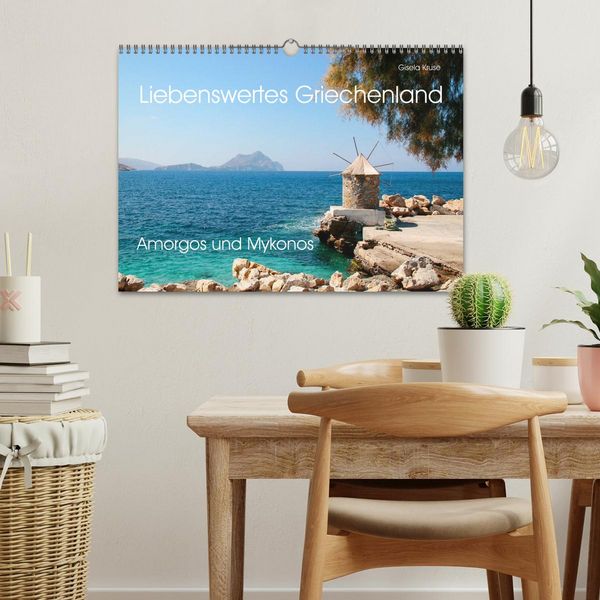 Produktbild: Liebenswertes Griechenland Amorgos und Mykonos (Wandkalender 2026 DIN A3 quer), CALVENDO Monatskalender