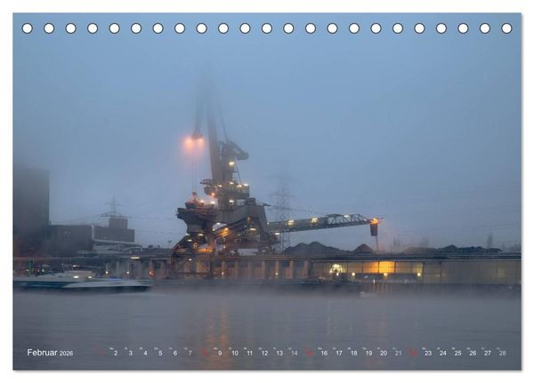 Produktbild: Mannheim 2026 - wenn es Nacht wird im Hafen (Tischkalender 2026 DIN A5 quer), CALVENDO Monatskalender