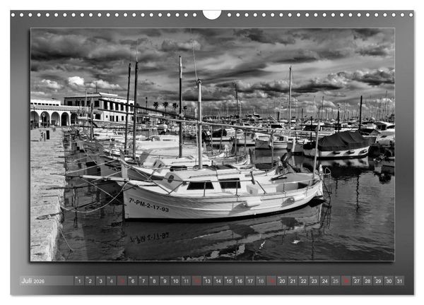 Produktbild: Mallorca Schwarz Wei&szlig; (Wandkalender 2026 DIN A3 quer), CALVENDO Monatskalender