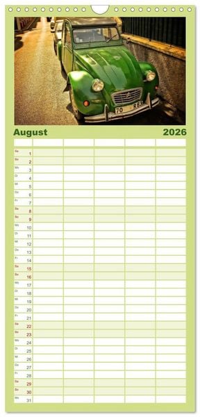 Produktbild: Familienplaner 2026 - Citro&euml;n 2CV - die Ente mit 5 Spalten (Wandkalender, 21 x 45 cm) CALVENDO