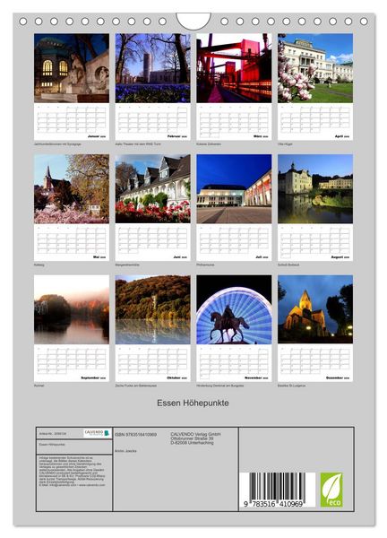 Produktbild: Essen H&ouml;hepunkte (Wandkalender 2026 DIN A4 hoch), CALVENDO Monatskalender