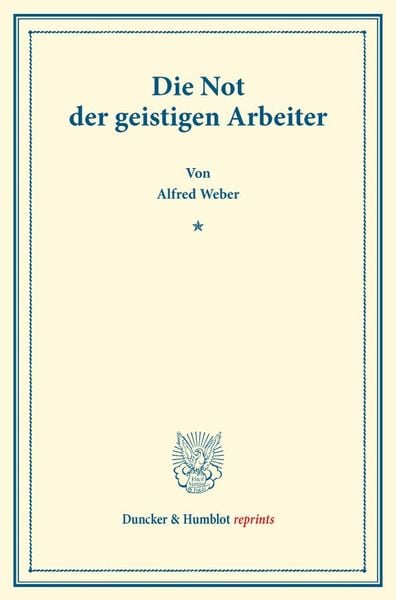 Produktbild: Die Not der geistigen Arbeiter.