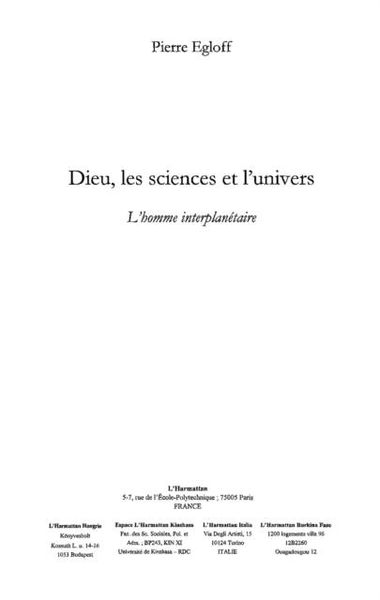 Produktbild: Dieu les sciences et l'univers