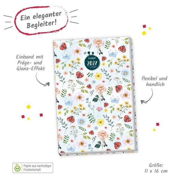 Produktbild: TR&Ouml;TSCH - Taschenkalender A6 Marienk&auml;fer 2027
