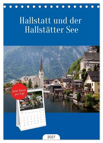 Produktbild: Tischplaner 2027 - Hallstatt und der Hallst&auml;tter See (A5 Tischkalender zum Aufstellen) CALVENDO