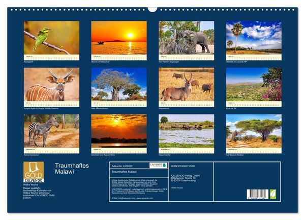 Produktbild: Traumhaftes Malawi (Wandkalender 2027 DIN A2 quer), CALVENDO Monatskalender