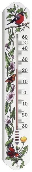 TFA Dostmann Analoges Innen-Außen-Thermometer Thermometer Weiß, Blumen