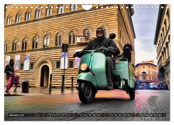 Produktbild: Low-angle shots of scooters (Wall Calendar 2026 DIN A4 landscape), CALVENDO 12 Month Wall Calendar
