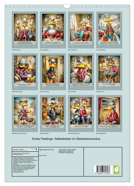 Produktbild: Echte Fieslinge. Gefiederklan im &Uuml;berlebensmodus (Wandkalender 2026 DIN A3 hoch), CALVENDO Monatskalender