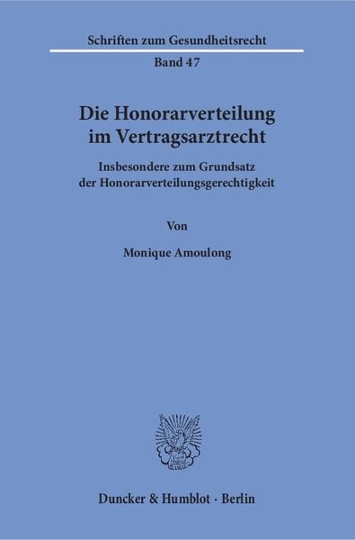 Produktbild: Die Honorarverteilung im Vertragsarztrecht.