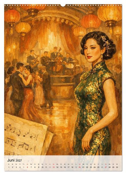 Produktbild: Jazz & Glamour Weltreise (Wandkalender 2027 DIN A2 hoch), CALVENDO Monatskalender