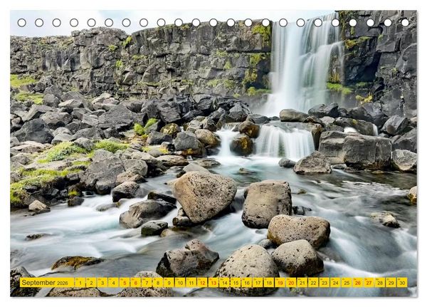 Produktbild: Islands Wasserf&auml;lle (Tischkalender 2026 DIN A5 quer), CALVENDO Monatskalender