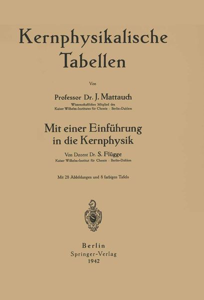 Produktbild: Kernphysikalische Tabellen