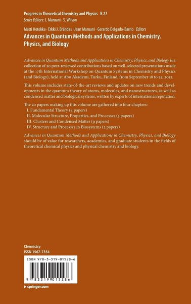 Produktbild: Advances in Quantum Methods and Applications in Chemistry, Physics, and Biology
