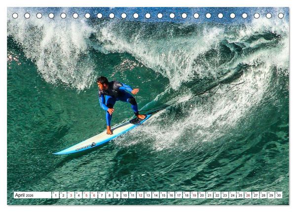 Produktbild: Spektakul&auml;res Wellen- und Windsurfen (Tischkalender 2026 DIN A5 quer), CALVENDO Monatskalender