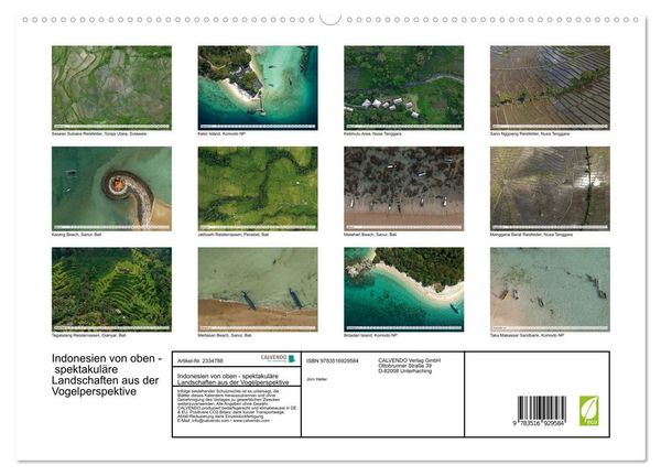 Produktbild: Indonesien von oben - spektakul&auml;re Landschaften aus der Vogelperspektive (hochwertiger Premium Wandkalender 2027 DIN A2 quer), Kunstdruck in Hochglanz