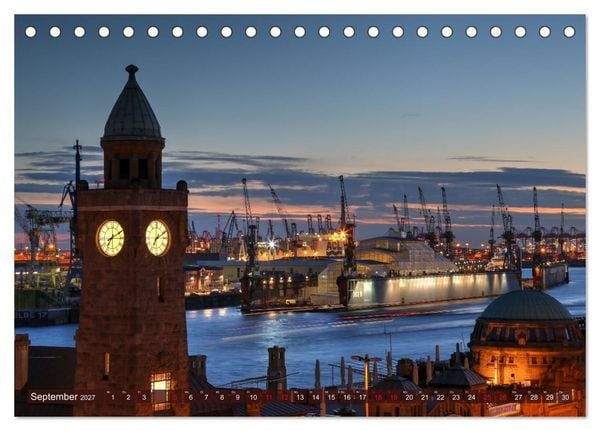 Produktbild: Magic Nights Hamburg (Tischkalender 2027 DIN A5 quer), CALVENDO Monatskalender