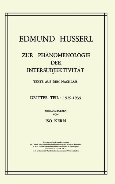 Produktbild: Zur Ph&auml;nomenologie der Intersubjektivit&auml;t