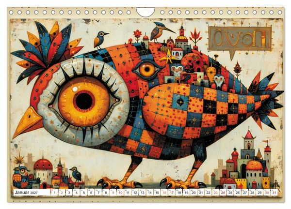 Produktbild: Schr&auml;ge V&ouml;gel im Blick (Wandkalender 2027 DIN A4 quer), CALVENDO Monatskalender