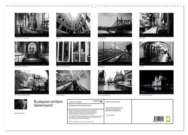Produktbild: Budapest einfach liebenswert (Wandkalender 2026 DIN A2 quer), CALVENDO Monatskalender