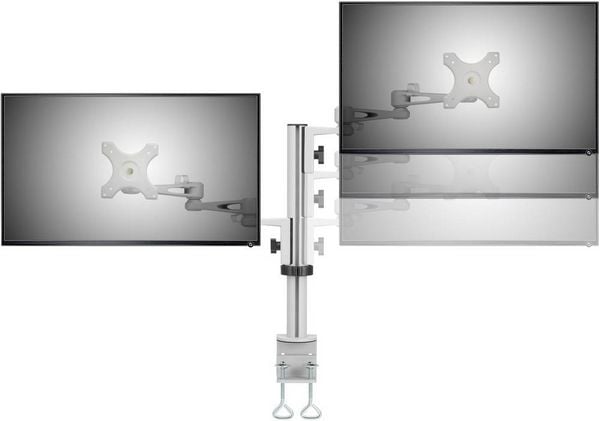 Produktbild: SpeaKa Professional Monitor-Tischhalterung SP-5986112 2 Display(s) 33,0cm (13") - 68,6cm (27") Grau H&ouml;henverstellbar, Neigbar