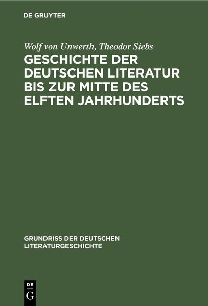 Produktbild: Geschichte der deutschen Literatur bis zur Mitte des elften Jahrhunderts