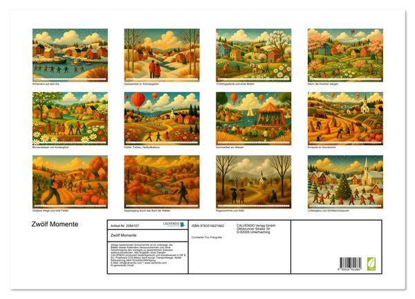 Produktbild: Zw&ouml;lf Momente (Wandkalender 2026 DIN A2 quer), CALVENDO Monatskalender