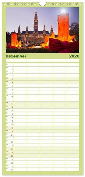 Produktbild: Familienplaner 2026 - Traumhaftes Wien mit 5 Spalten (Wandkalender, 21 x 45 cm) CALVENDO