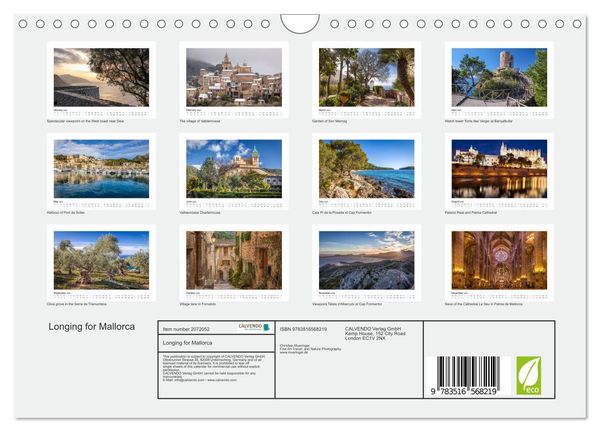 Produktbild: Longing for Mallorca (Wall Calendar 2026 DIN A4 landscape), CALVENDO 12 Month Wall Calendar