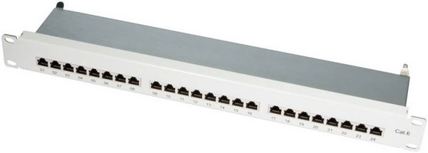Produktbild: LogiLink NP0040 24 Port Netzwerk-Patchpanel 483 mm (19\") CAT 6 1 HE Best&uuml;ckt