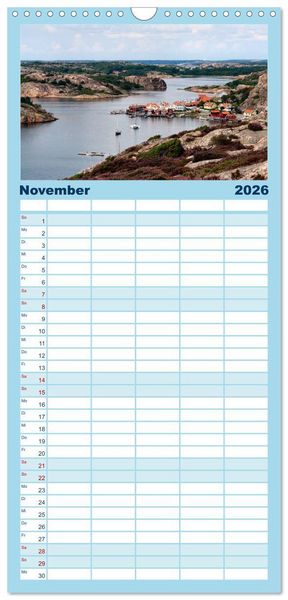 Produktbild: Familienplaner 2026 - Wundervolles Schweden mit 5 Spalten (Wandkalender, 21 x 45 cm) CALVENDO