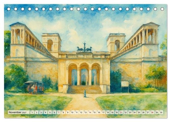 Produktbild: Potsdam &ndash; Historische Ansichten im Aquarellstil (Tischkalender 2027 DIN A5 quer), CALVENDO Monatskalender