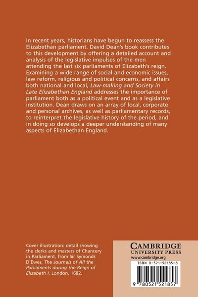 Produktbild: Law-Making and Society in Late Elizabethan England