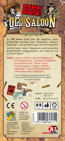 Produktbild: BANG! The Dice Game &ndash; Old Saloon (1. Erweiterung)