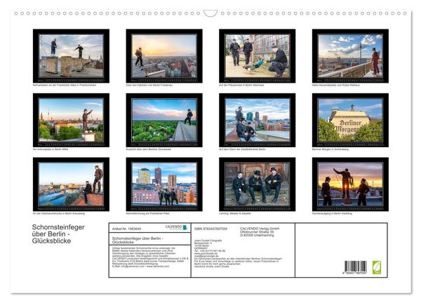 Produktbild: Schornsteinfeger &uuml;ber Berlin - Gl&uuml;cksblicke (Wandkalender 2026 DIN A2 quer), CALVENDO Monatskalender