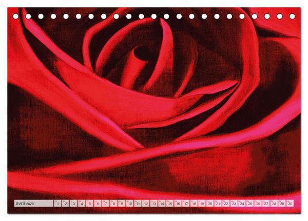 Produktbild: Roses peintes (Calendrier de bureau 2026 DIN A5 vertical), CALVENDO calendrier mensuel