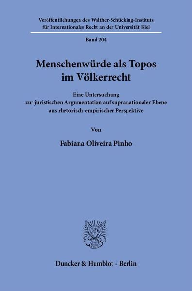 Produktbild: Menschenw&uuml;rde als Topos im V&ouml;lkerrecht.
