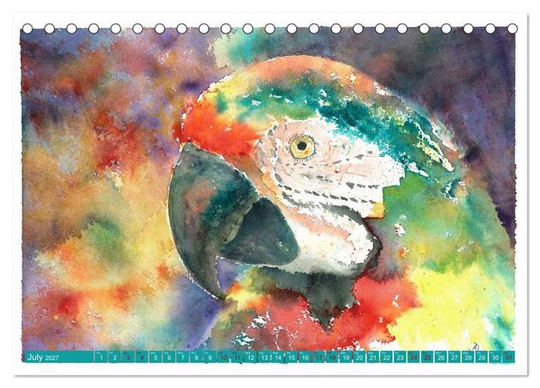 Produktbild: The Fascinating World of Birds in Watercolour (Desk Calendar 2027 DIN A5 landscape), CALVENDO 12 Month DeskCalendar