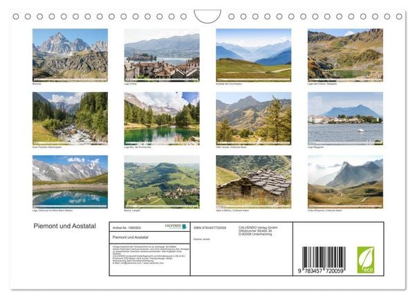 Produktbild: Piemont und Aostatal (Wandkalender 2026 DIN A4 quer), CALVENDO Monatskalender