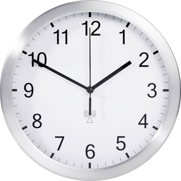 Produktbild: TFA Dostmann 98.1091.02 Funk Wanduhr 25 cm x 40 mm Aluminium (matt)